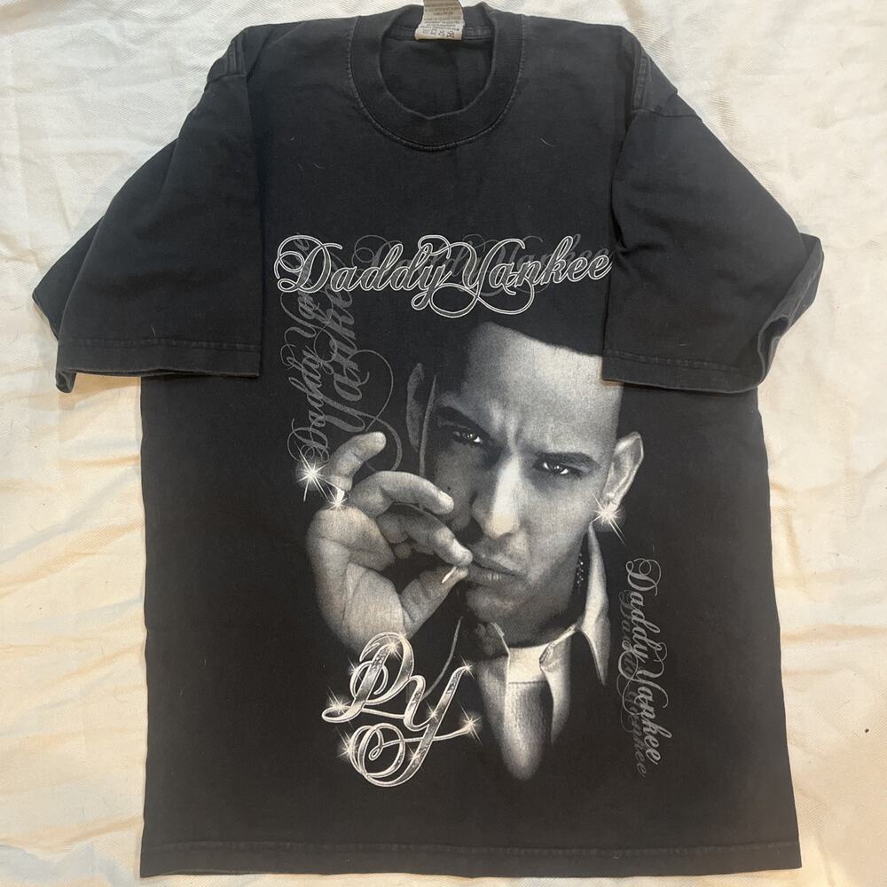 Daddy Yankee T Shirt Mens Large Shaka Wear USA Rap Tee Y2K Graphic Black